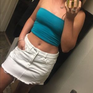 white demim skirt